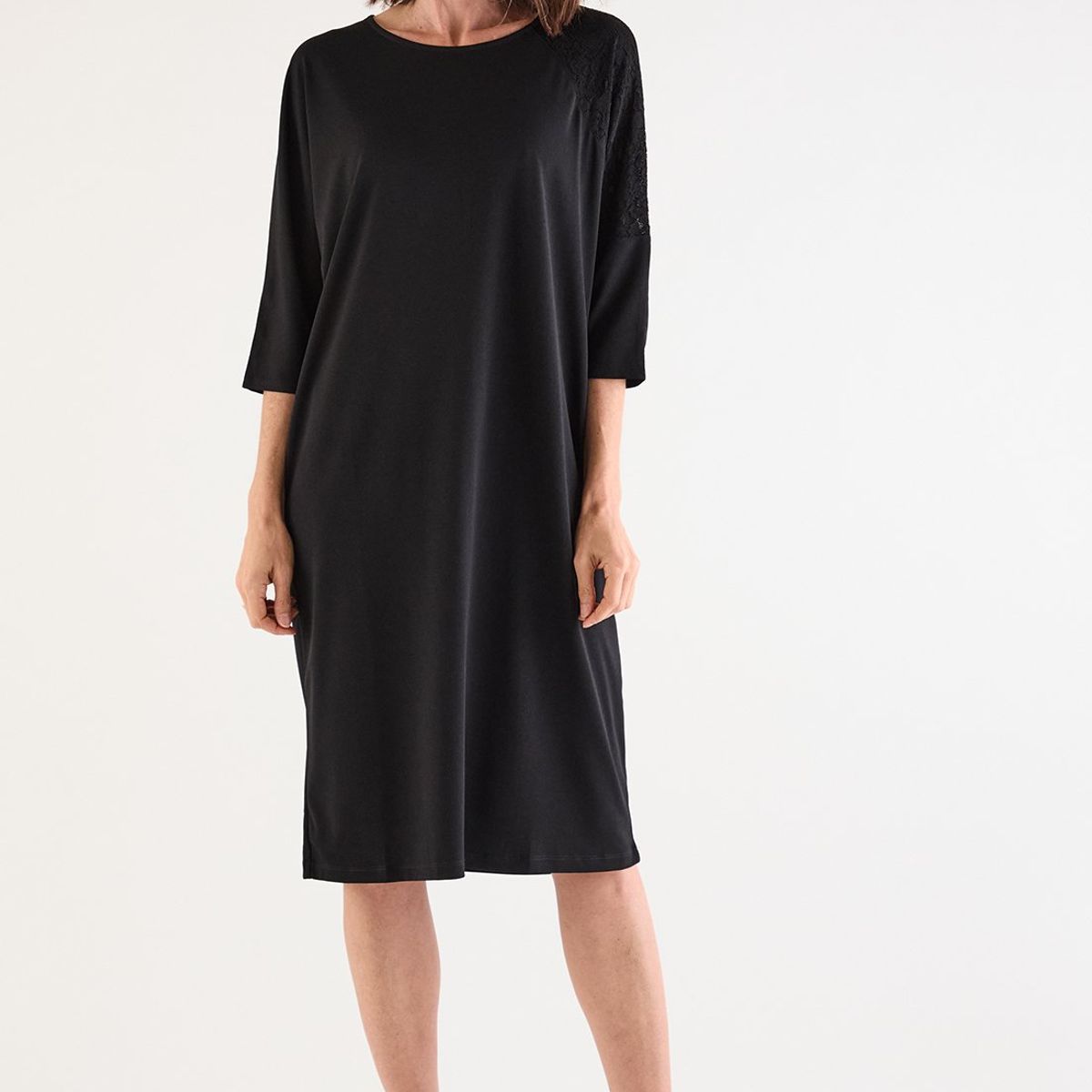 MA GRIFFE - Vestido Largo Negro Mujer Magriffe