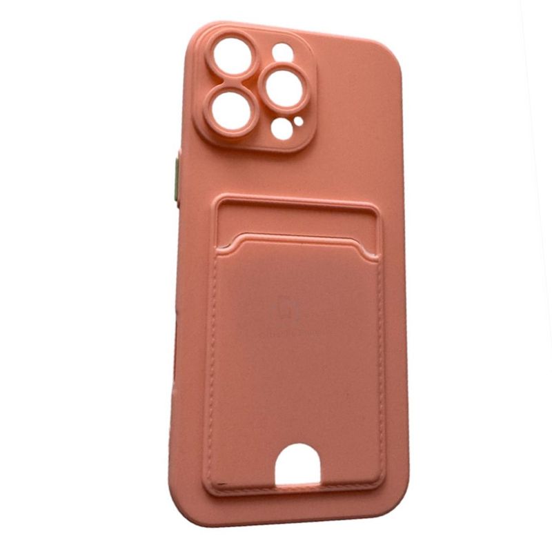 GENERICO - Carcasa De Silicona Con Tarjetero Para Iphone 16 Pro - Melocotón