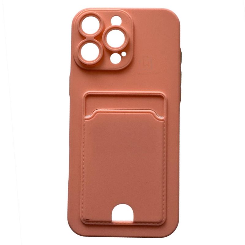 GENERICO - Carcasa De Silicona Con Tarjetero Para Iphone 16 Pro Max - Melocotón