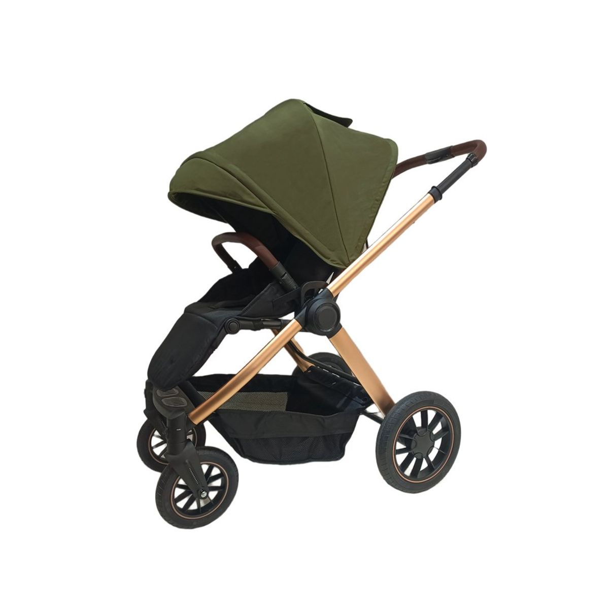 BABYMINE - Coche de bebé Asiento Reversible Verde Gold Babymine