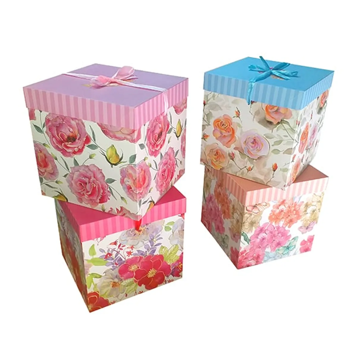 GENERICO - CAJA PLEGABLE FLOREADA INTERMEDIA 25X25 CM X12 UNI