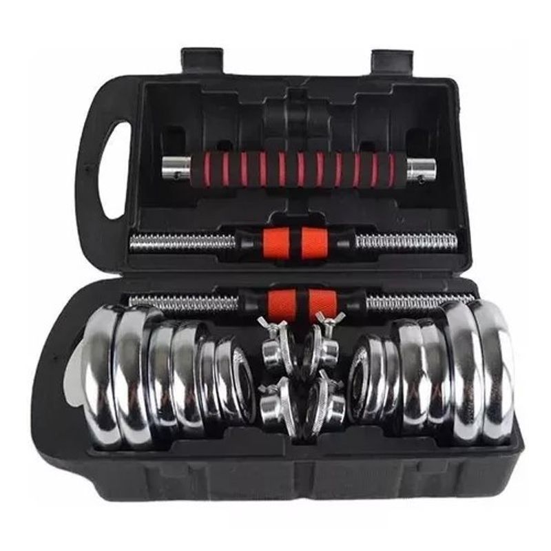 GENERICO - Set de mancuernas cromadas 20 kg