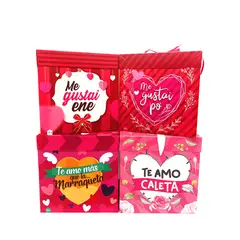 GENERICO - CAJA PLEGABLE GRANDE AMOR CHILENSIS 22X22 CM X12 UNI