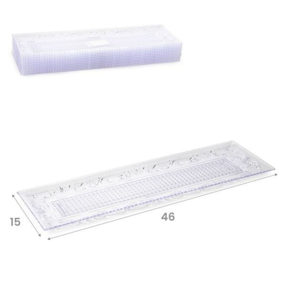 OEM - BANDEJA RECTANGULAR CRYSTAL 15X46 CM TRANSPARENTE