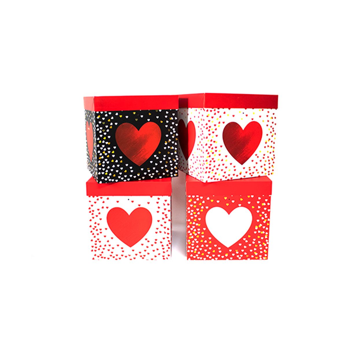 GENERICO - CAJA PLEGABLE GRANDE CORAZON 22X22 CM X12 UNI