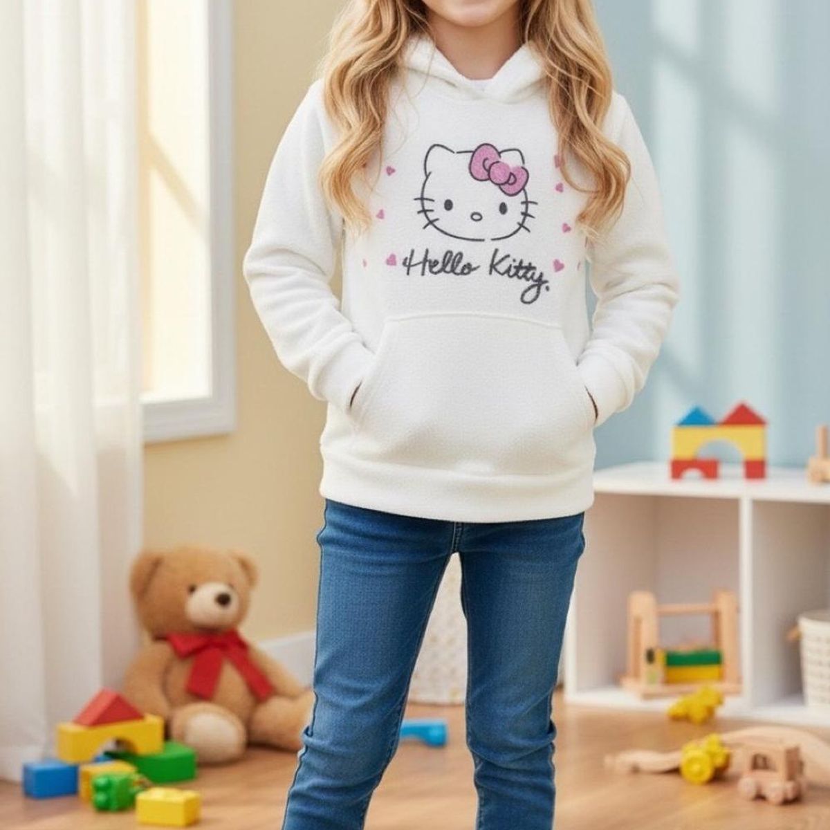 HELLO KITTY - Poleron Niña Hello Kitty