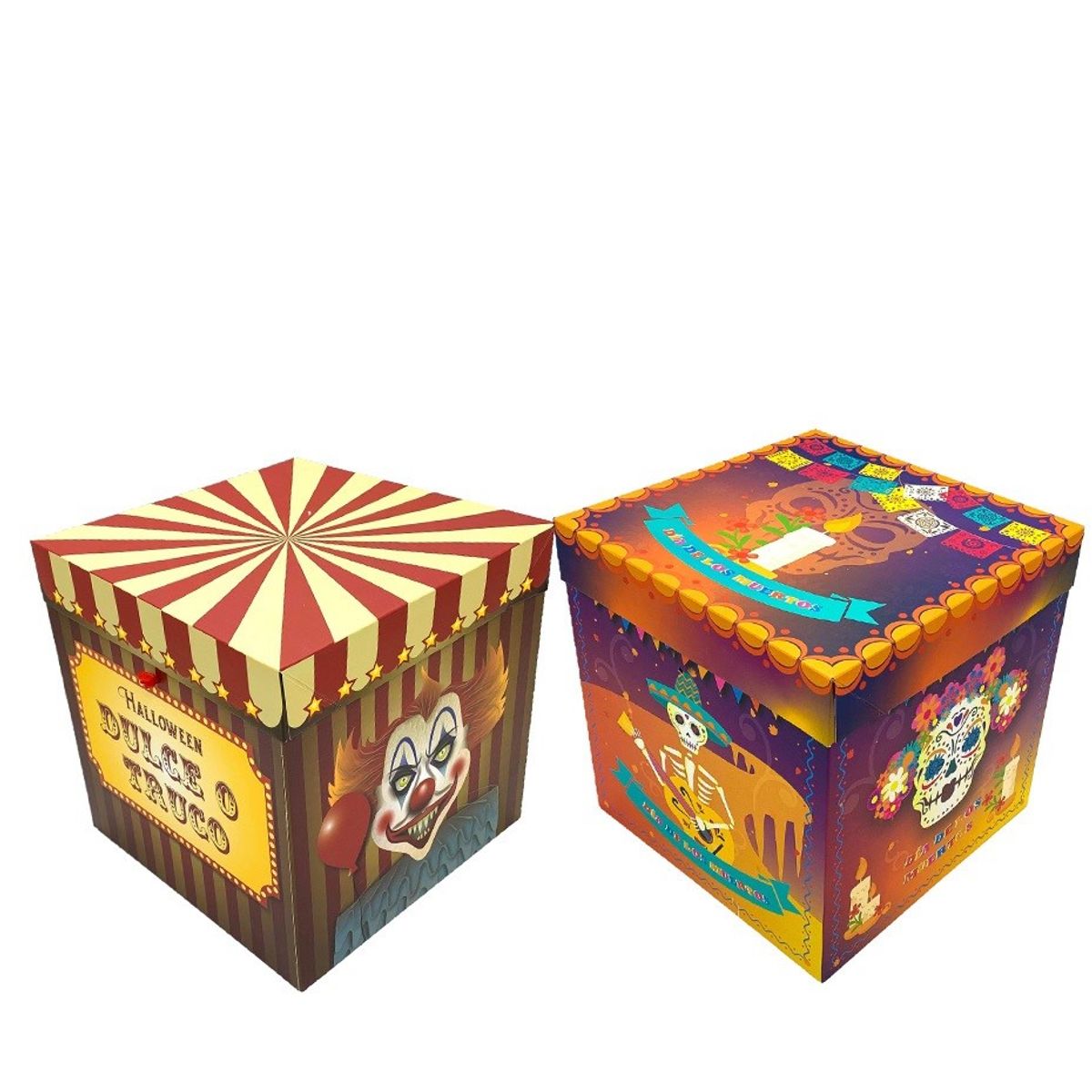 GENERICO - CAJA PLEGABLE GRANDE DULCE O TRUCO 22X22 CM X12 UNI