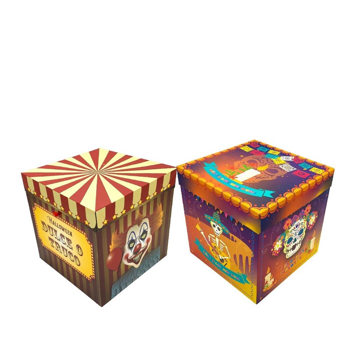 GENERICO - CAJA PLEGABLE GRANDE DULCE O TRUCO 22X22 CM X12 UNI