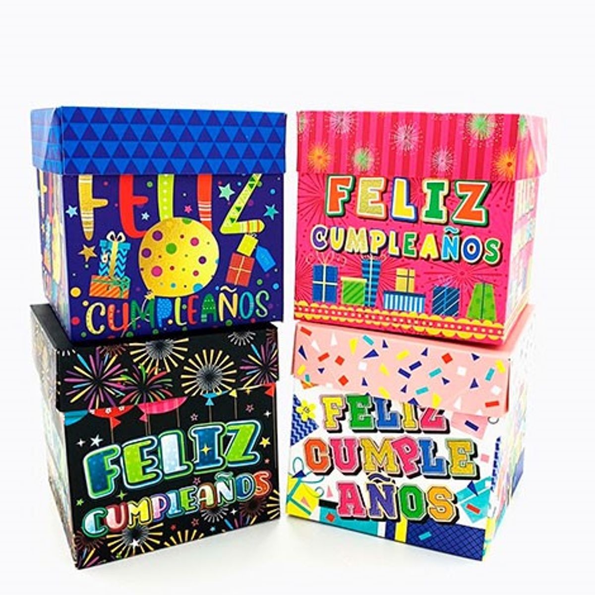 GENERICO - CAJA PLEGABLE GRANDE FC CONFETTI 22X22CM X12 UNI
