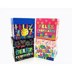 GENERICO - CAJA PLEGABLE GRANDE FC CONFETTI 22X22CM X12 UNI