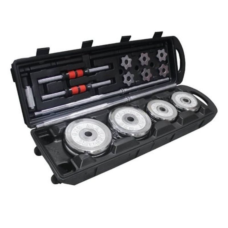 GENERICO - Set de mancuernas cromadas 50 kg
