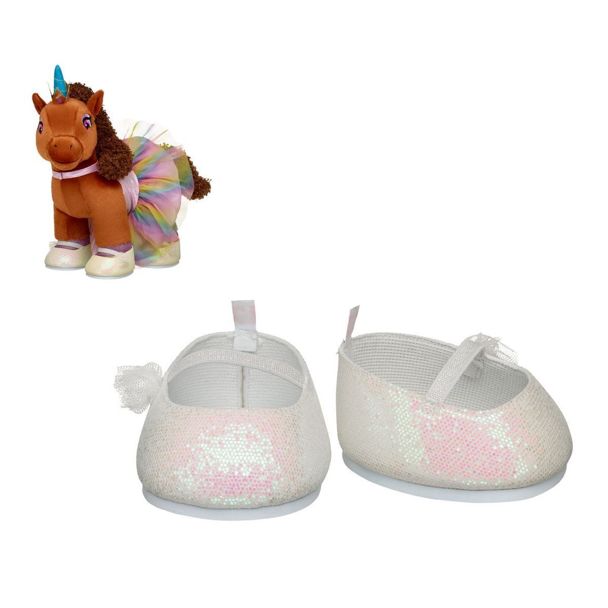 BUILD A BEAR - Zapatos planos Build a Bear blancos para peluche