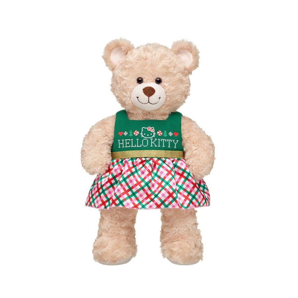 BUILD A BEAR - Vestido Hello Kitty Build a Bear a cuadros festivo