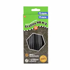 TORRE - Lápices Grafito Hexagonales Hb N° 2, 12 Unid.