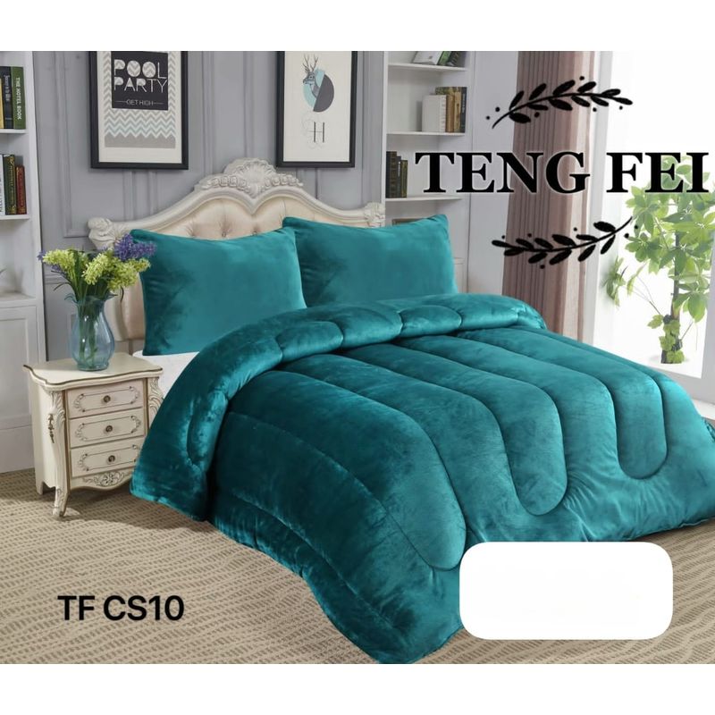 GENERICO - Cubrecama de Invierno Plush con Chiporro 1.5 p  Turquesa TFCS10
