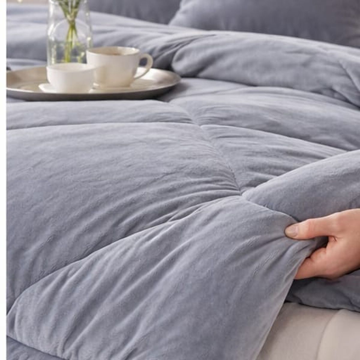 GENERICO - Cubrecama de Invierno Plush con Chiporro 1.5 p Gris TFCS04