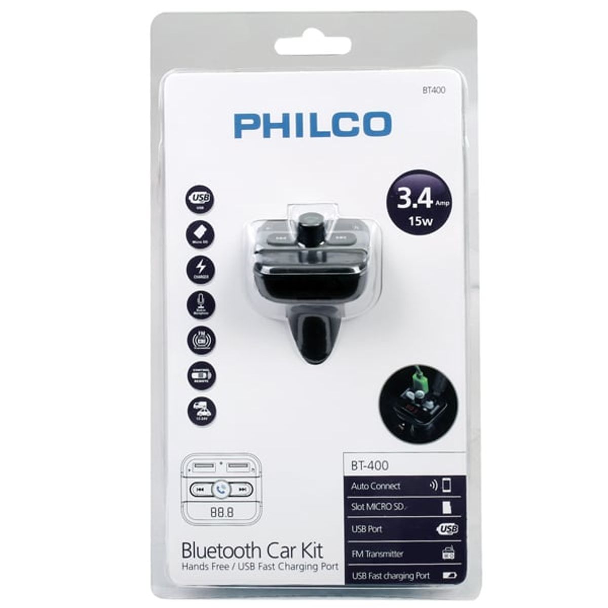 PHILCO - Transmisor FM Philco BT-400 Bluetooth