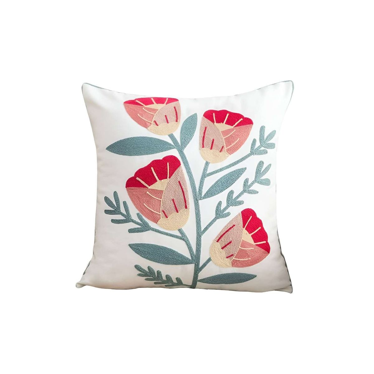 GENERICO - JUEGO DE 6 FUNDAS BORDADAS 45x45 F60