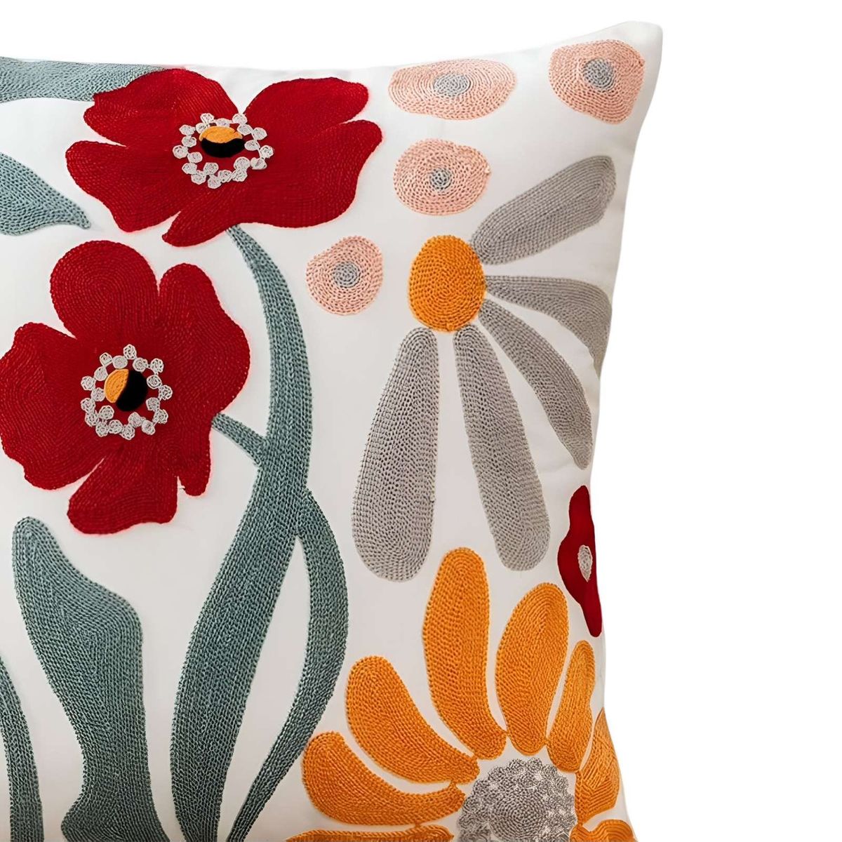 GENERICO - JUEGO DE 4 FUNDAS BORDADAS 45x45 F19