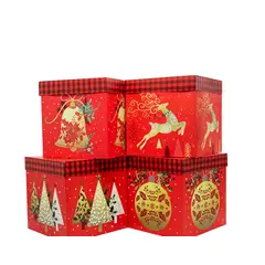 GENERICO - CAJA PLEGABLE GRANDE NAVIDAD CLASSIC 22X22CM X12 UNI