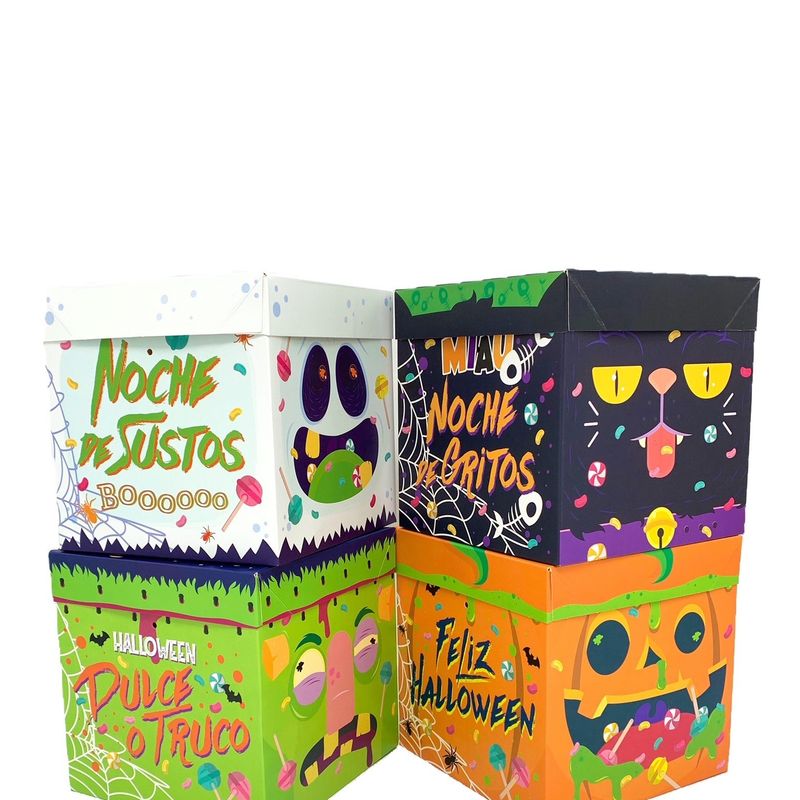 GENERICO - CAJA PLEGABLE HALLOWEEN GRANDE 22X22 CM X12 UNI