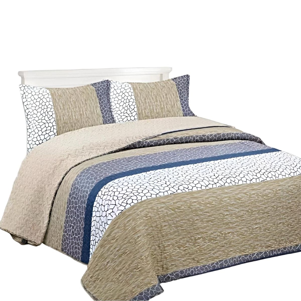 GENERICO - CUBRECAMA QUILT SHERPA PLAZA Y MEDIA 180X230 19