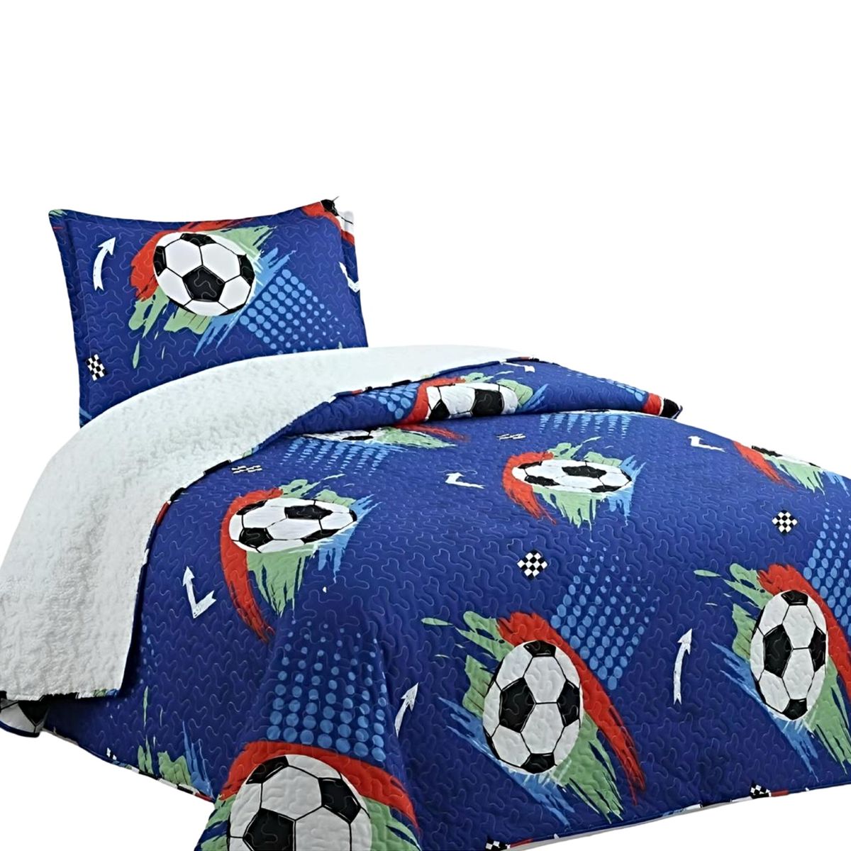 GENERICO - CUBRECAMA QUILT CON SHERPA PLAZA Y MEDIA H1