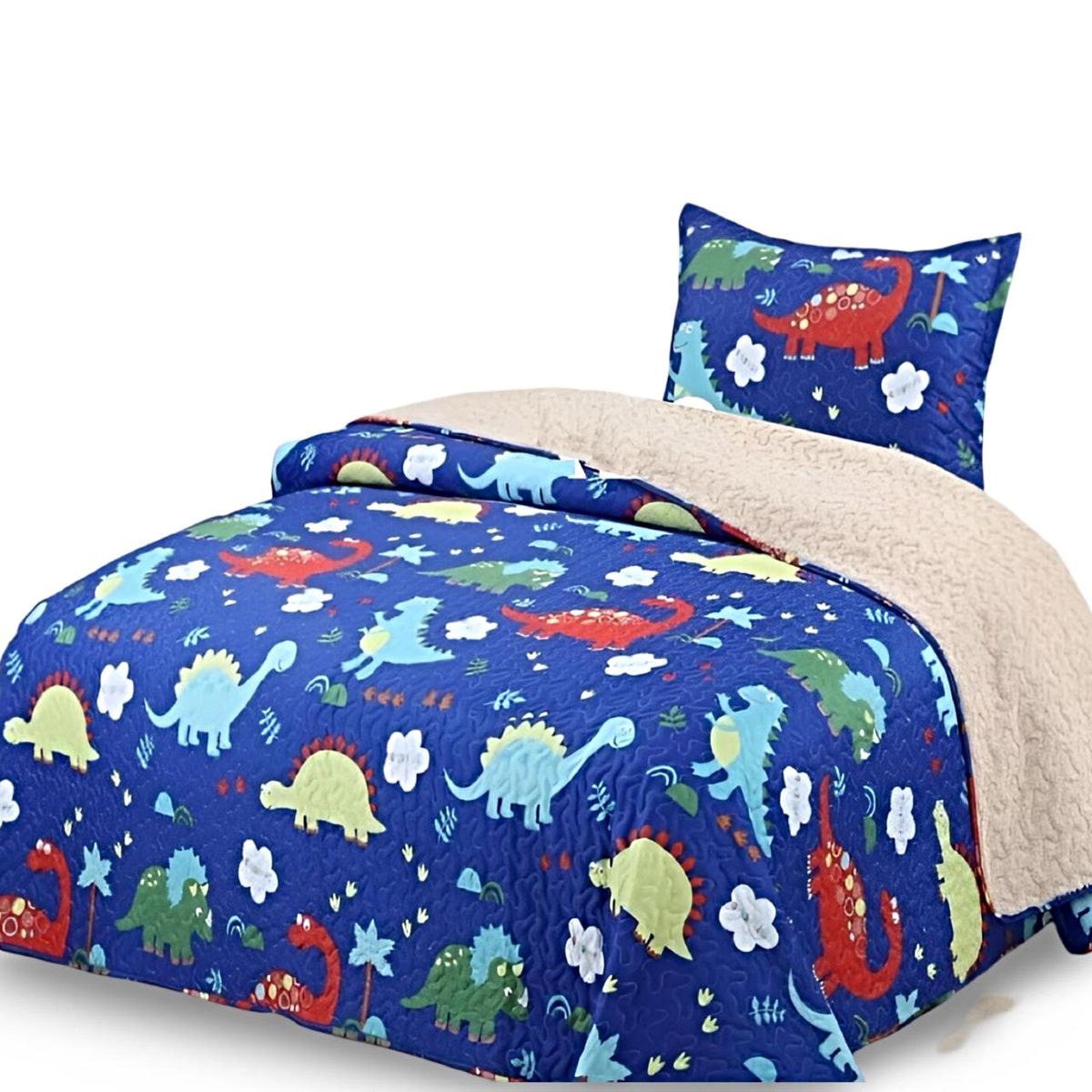 GENERICO - CUBRECAMA QUILT CON SHERPA PLAZA Y MEDIA H11