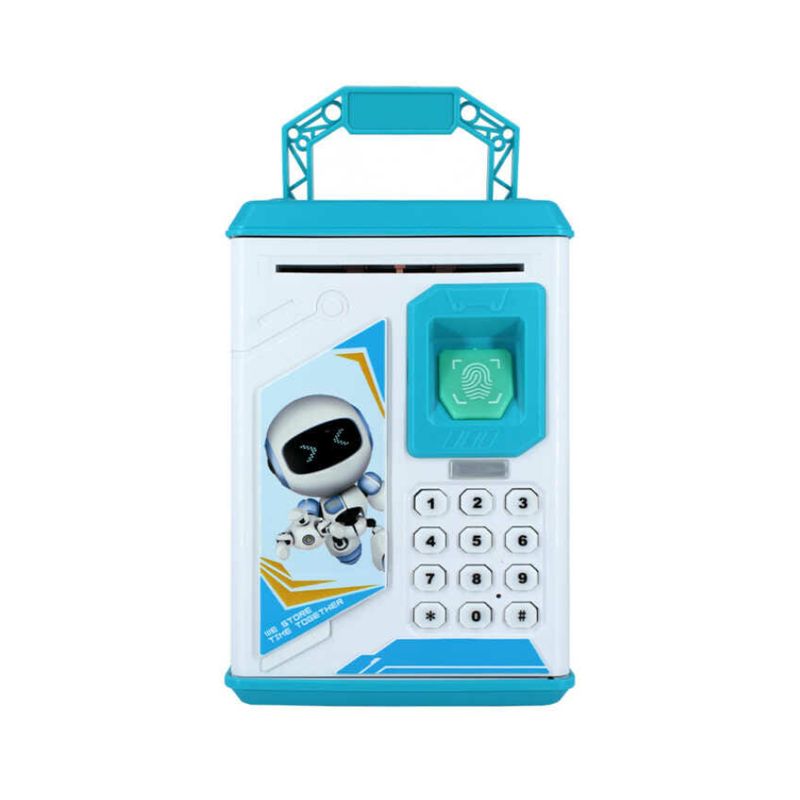GENERICO - Alcancía para niño robot bodyguard caja fuerte juguete azul