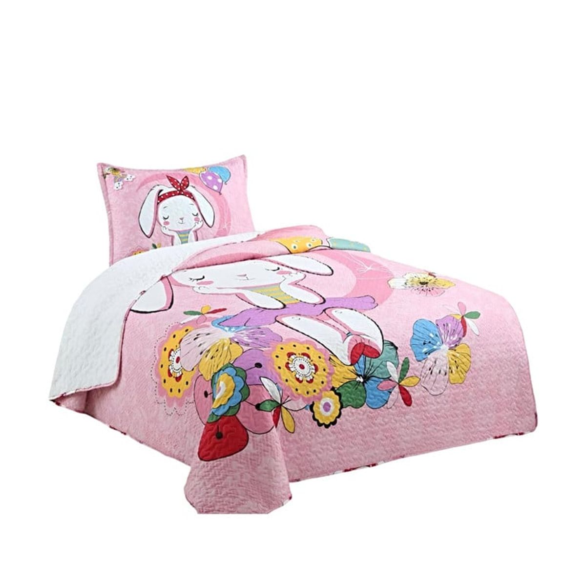 GENERICO - CUBRECAMA QUILT CON SHERPA PLAZA Y MEDIA H25