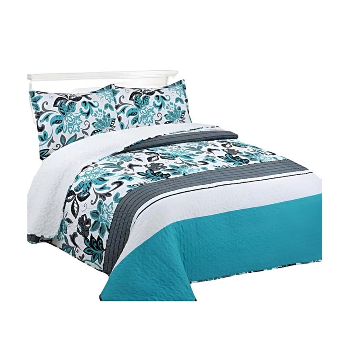 GENERICO - CUBRECAMA QUILT CON SHERPA PLAZA Y MEDIA H27