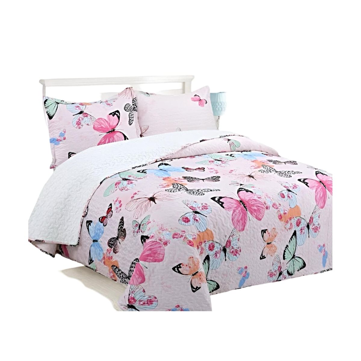 GENERICO - CUBRECAMA QUILT CON SHERPA PLAZA Y MEDIA H28