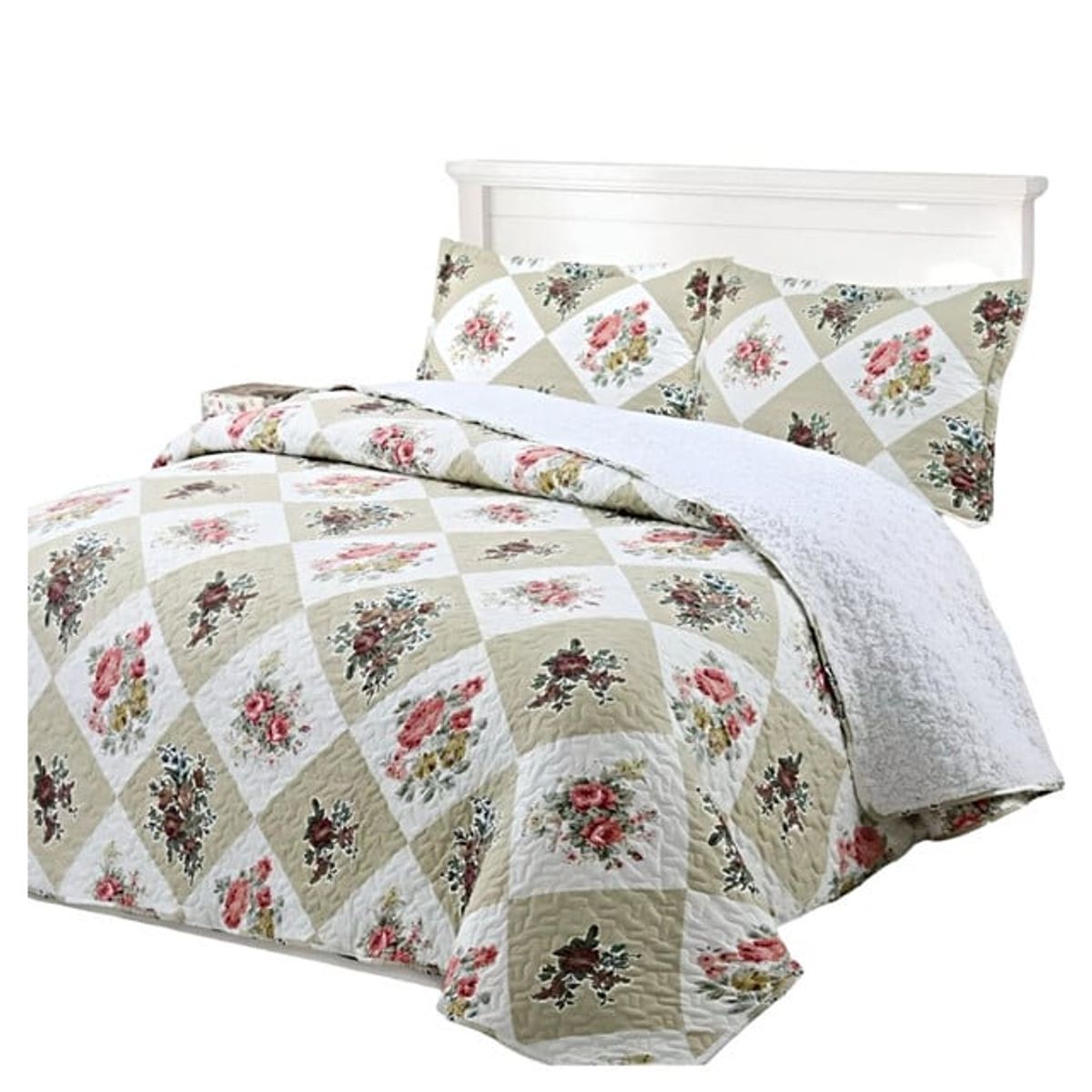 GENERICO - CUBRECAMA QUILT CON SHERPA 2 PLAZAS Y9