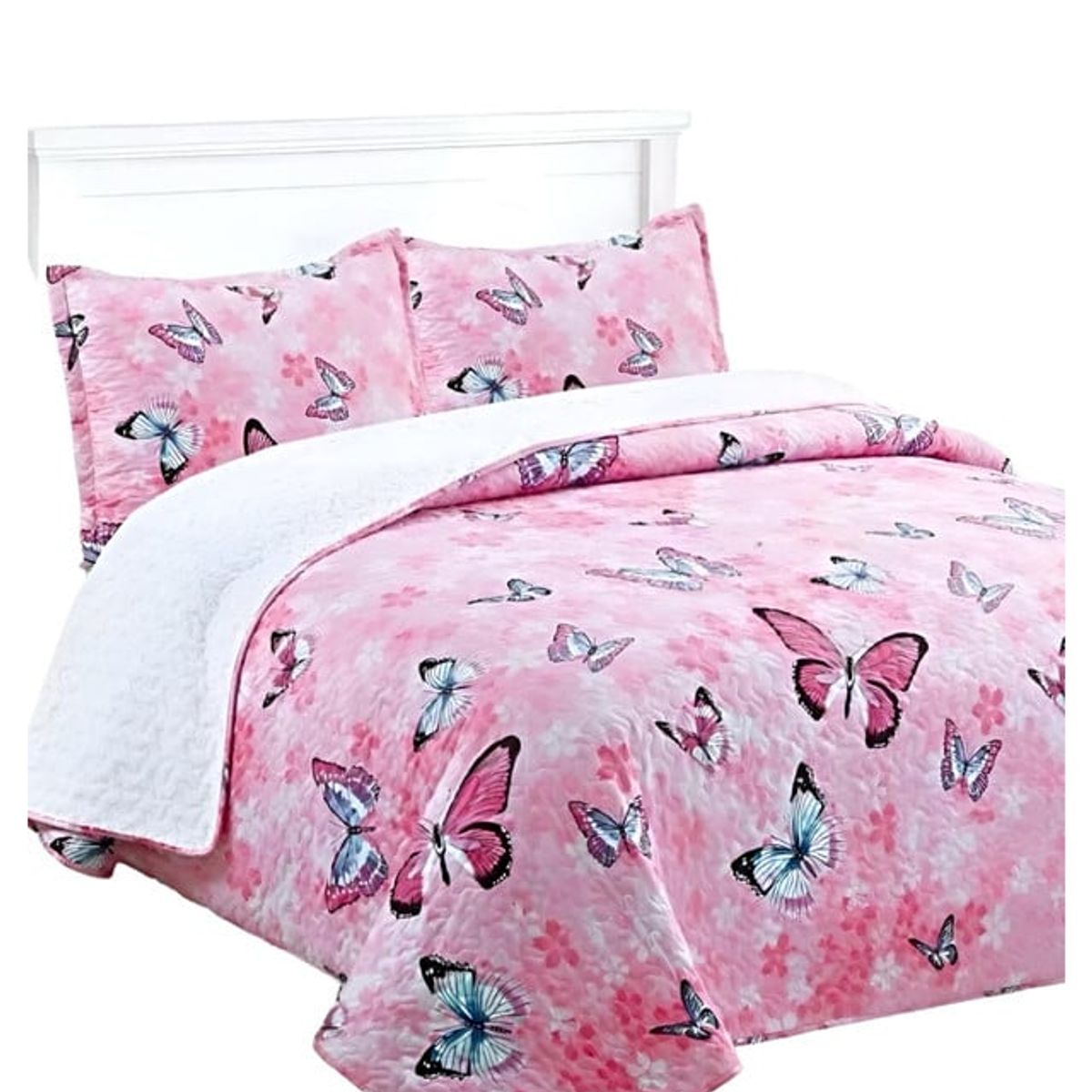 GENERICO - CUBRECAMA QUILT CON SHERPA 2 PLAZAS Y29