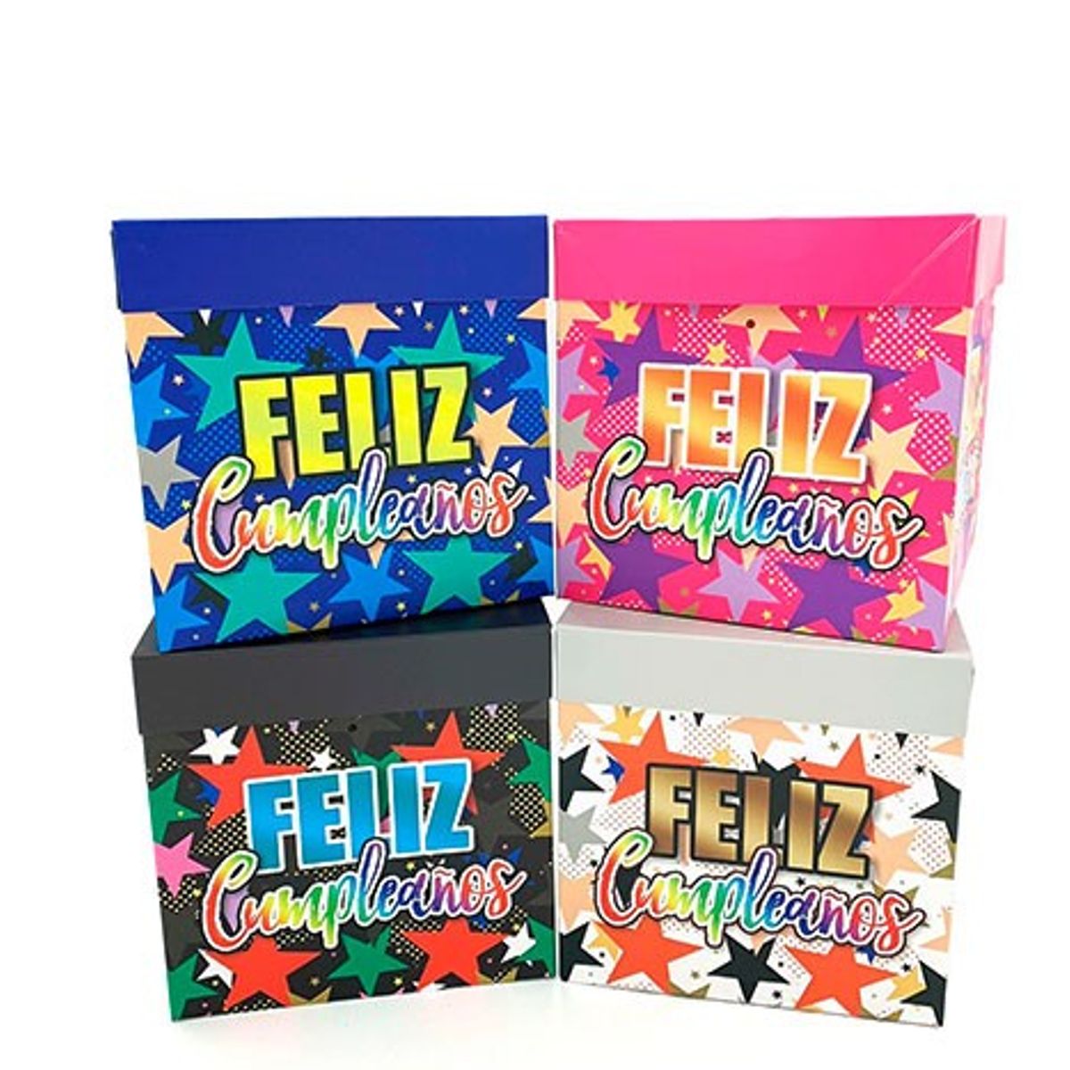 GENERICO - CAJA PLEGABLE MEDIANA FC ESTRELLAS 15X15CM X12 UNI