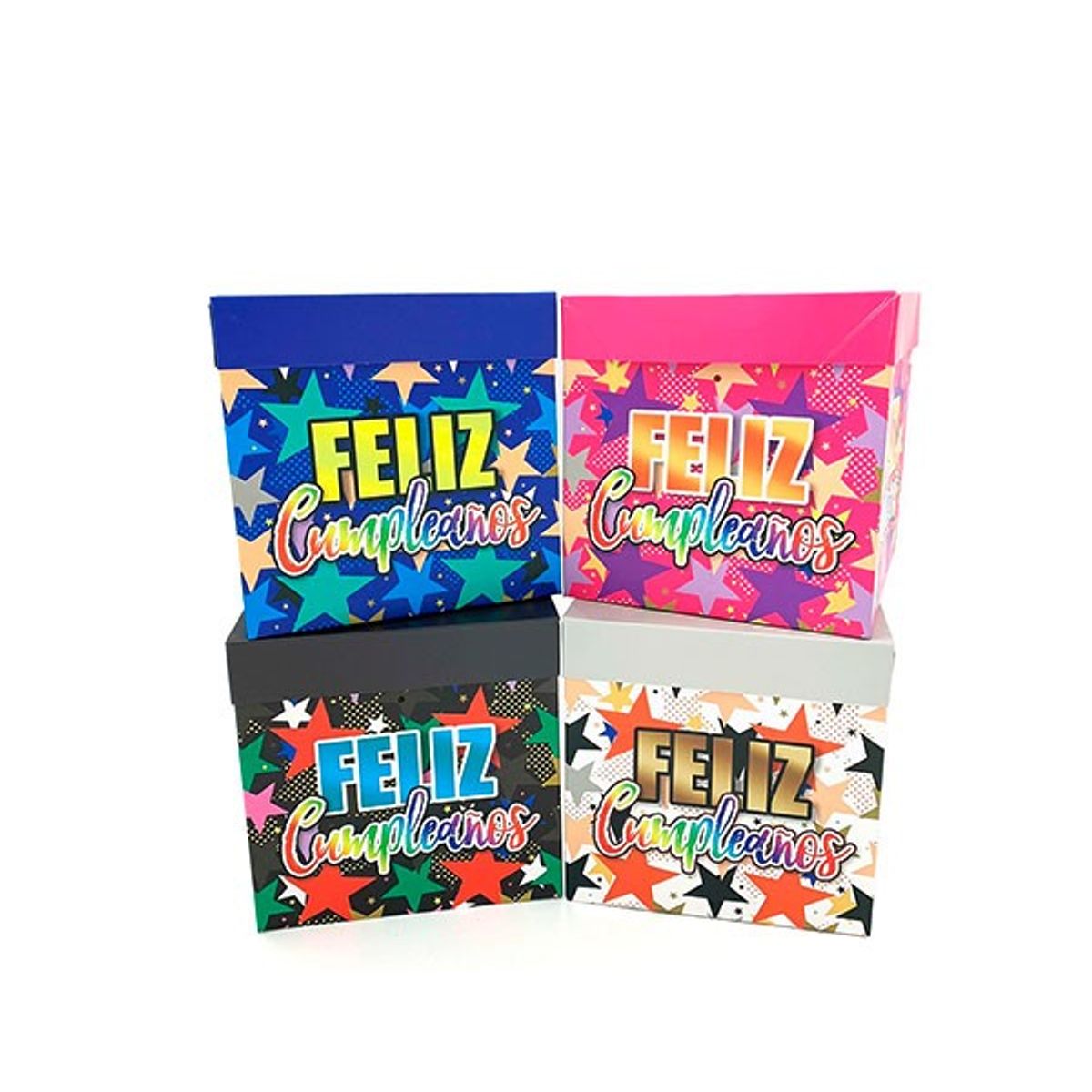 GENERICO - CAJA PLEGABLE MEDIANA FC ESTRELLAS 15X15CM X12 UNI