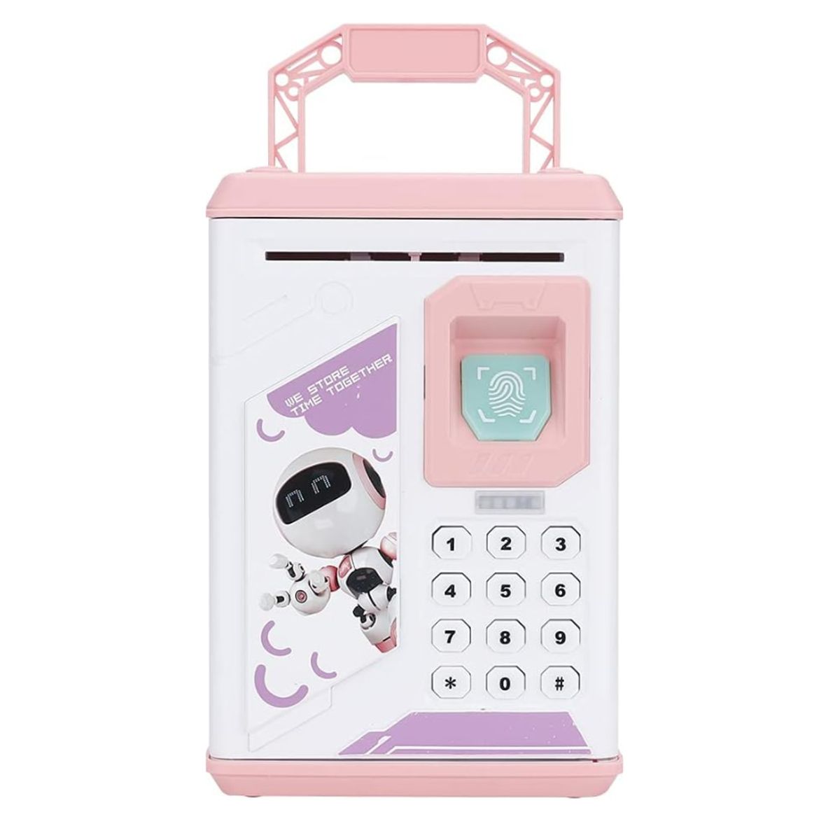 GENERICO - Alcancía para niño robot bodyguard caja fuerte juguete rosa