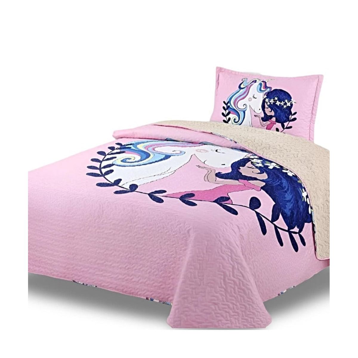 GENERICO - CUBRECAMA QUILT CON SHERPA PLAZA Y MEDIA H9