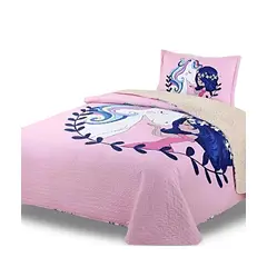 GENERICO - CUBRECAMA QUILT CON SHERPA PLAZA Y MEDIA H9