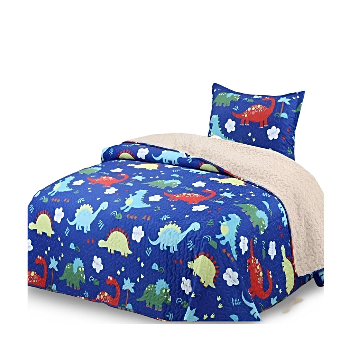 GENERICO - CUBRECAMA QUILT CON SHERPA PLAZA Y MEDIA H11