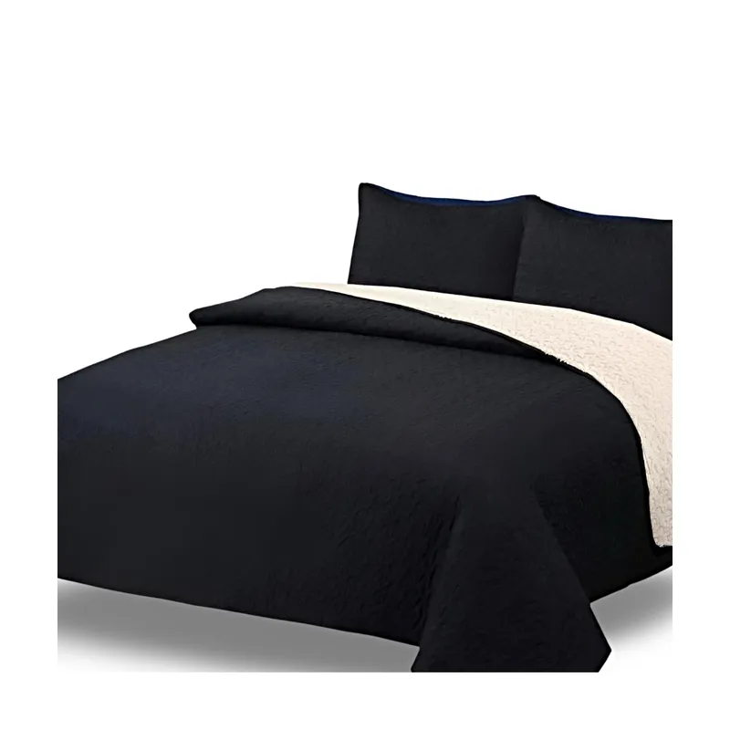 GENERICO - CUBRECAMA QUILT CON SHERPA PLAZA Y MEDIA H12