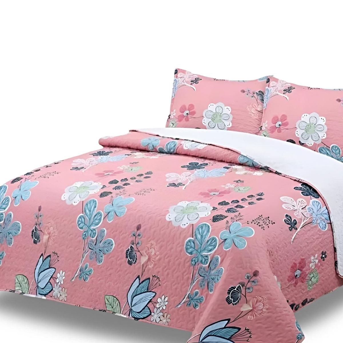 GENERICO - CUBRECAMA QUILT CON SHERPA PLAZA Y MEDIA H15