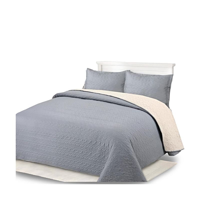 GENERICO - CUBRECAMA QUILT CON SHERPA PLAZA Y MEDIA H17
