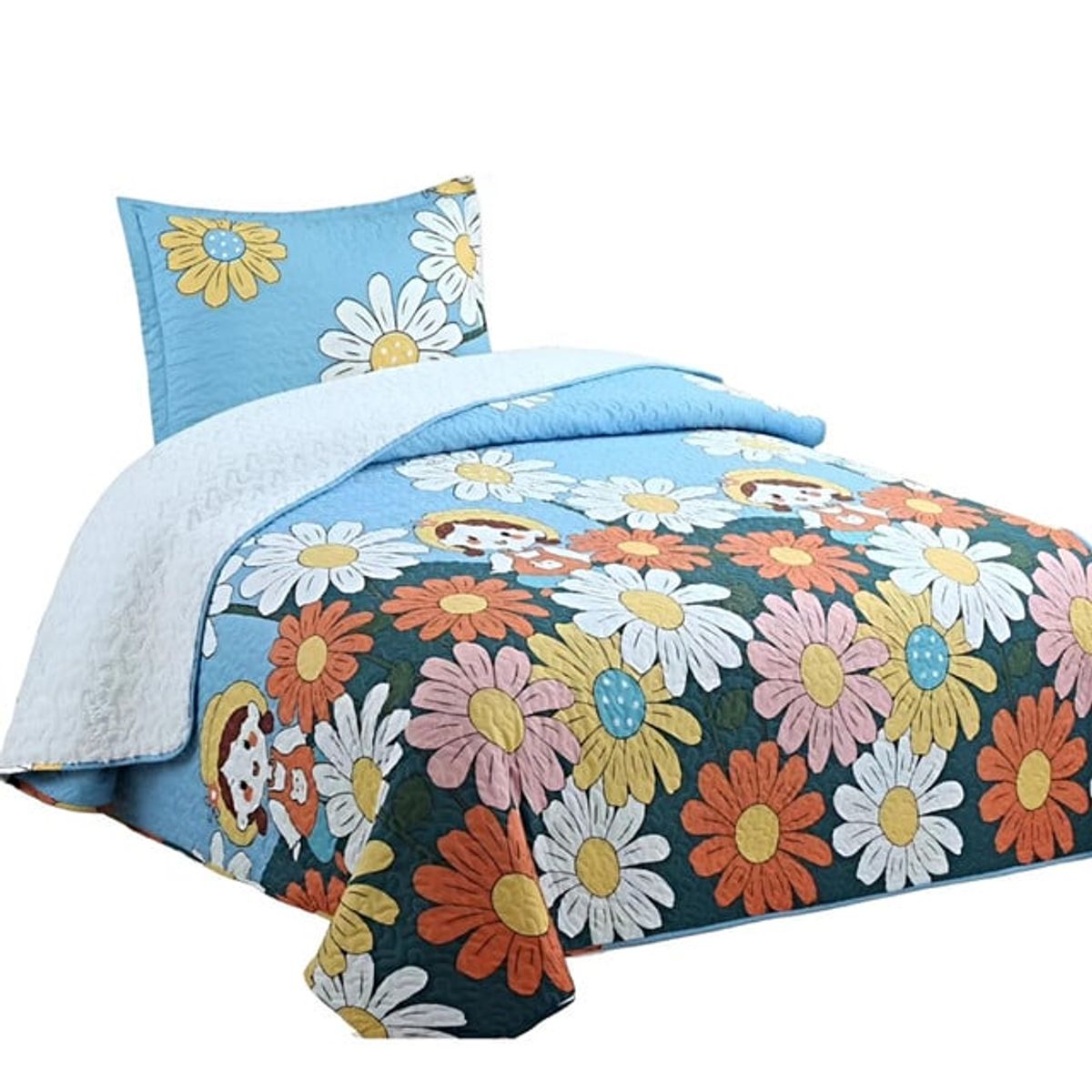 GENERICO - CUBRECAMA QUILT CON SHERPA PLAZA Y MEDIA H20