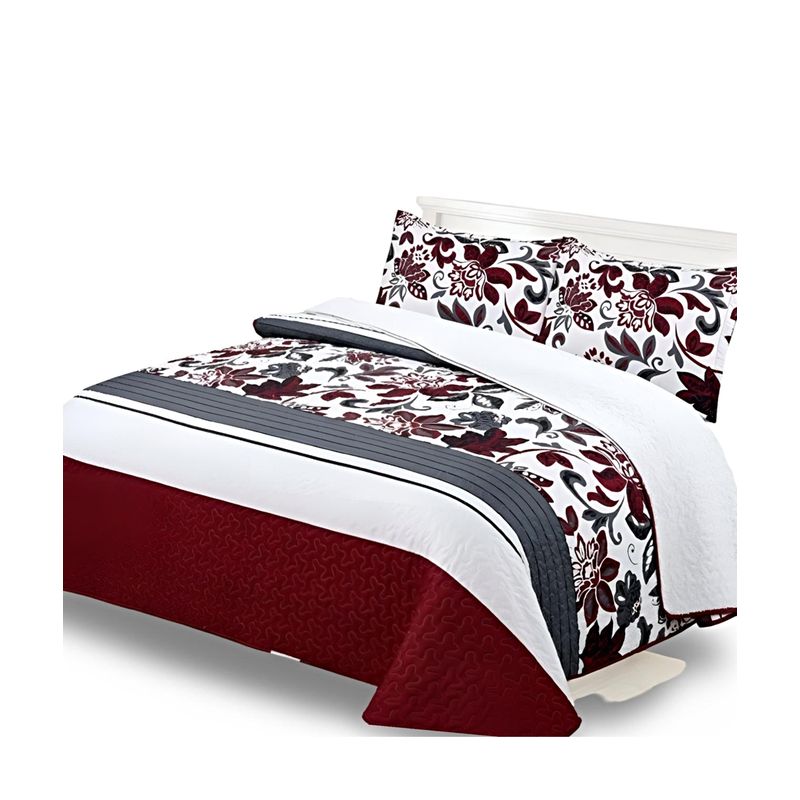 GENERICO - CUBRECAMA QUILT CON SHERPA PLAZA Y MEDIA H23