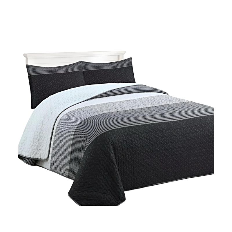GENERICO - CUBRECAMA QUILT CON SHERPA PLAZA Y MEDIA H26