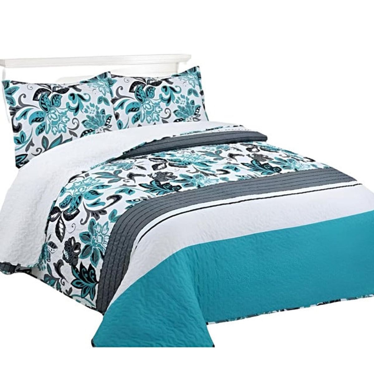 GENERICO - CUBRECAMA QUILT CON SHERPA PLAZA Y MEDIA H27