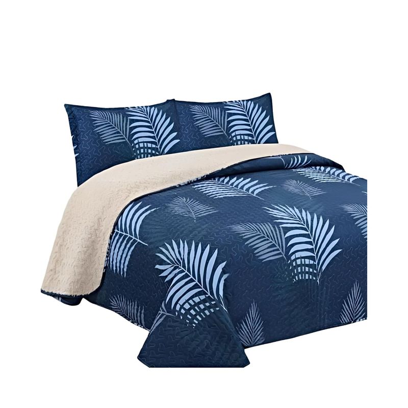 GENERICO - CUBRECAMA QUILT CON SHERPA 2 PLAZAS Y27