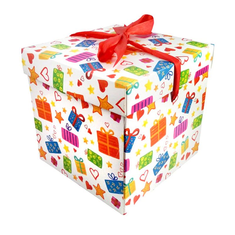 GENERICO - CAJA PLEGABLE REGALO BLANCO GRANDE 22X22 CM X12 UNI