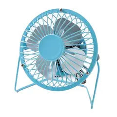 GENERICO - Mini Ventilador Mesa - Escritorio Portatil Carga Con Usb color CELESTE